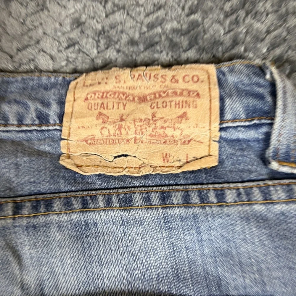 Vintage Levi's 752 Jeans Mens 34x30 Blue Denim‎ Cotton Distressed Straight Leg